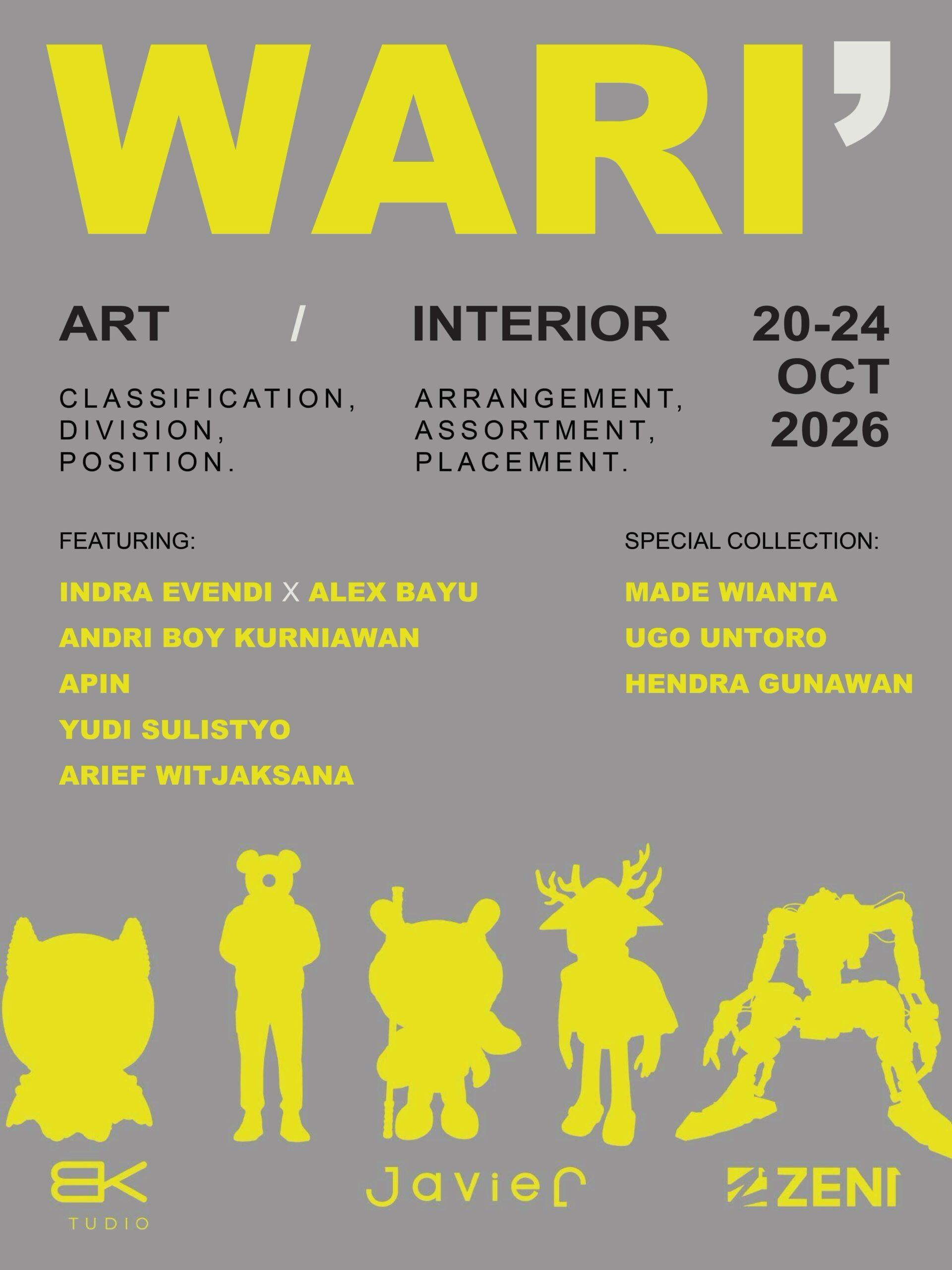 Presenting you the artist line-ups at WARI. Bringing together distinct voices in contemporary In